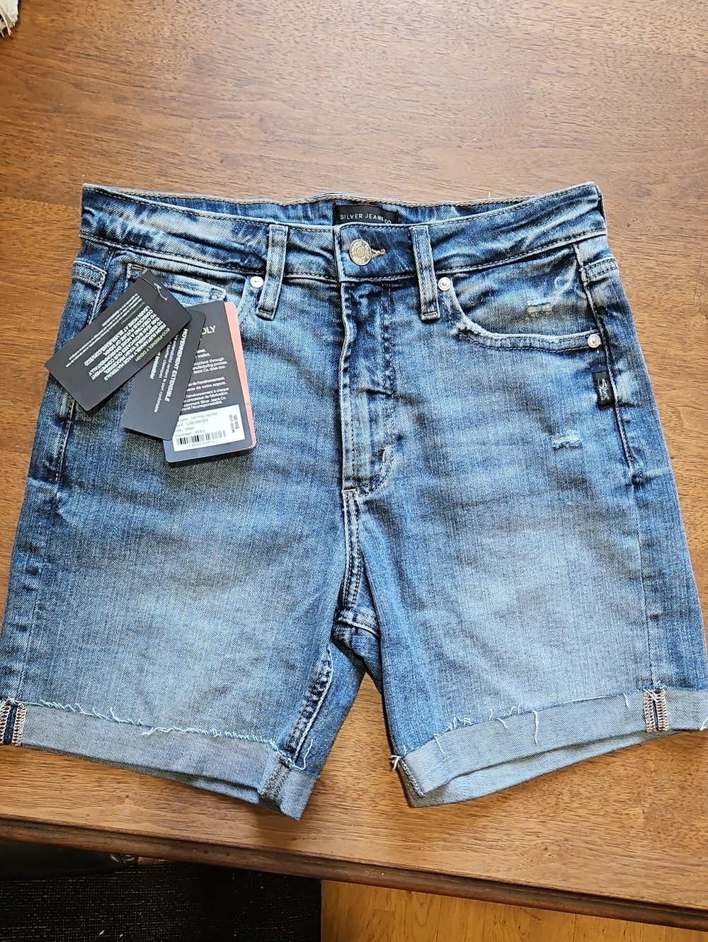 Silver Jeans Blue Rolled-Hem Denim Shorts